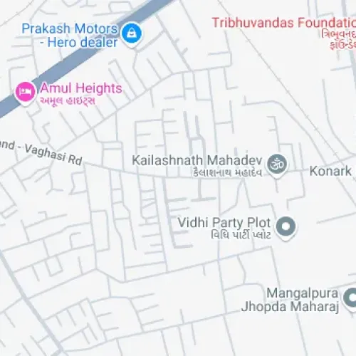 GXVH+QHR, Kailash Farm Rd, Chandralok Society, Kailash Farm Road, Mangalpura, Anand, Gujarat 388001, India